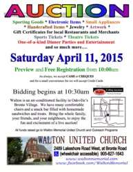 Annual Walton Memorial Church Auction!